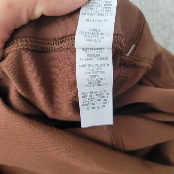 Aerie OFFLINE NEW The Hugger High Rise Foldover Jogger Size Small Color Brown - Picture 6 of 7